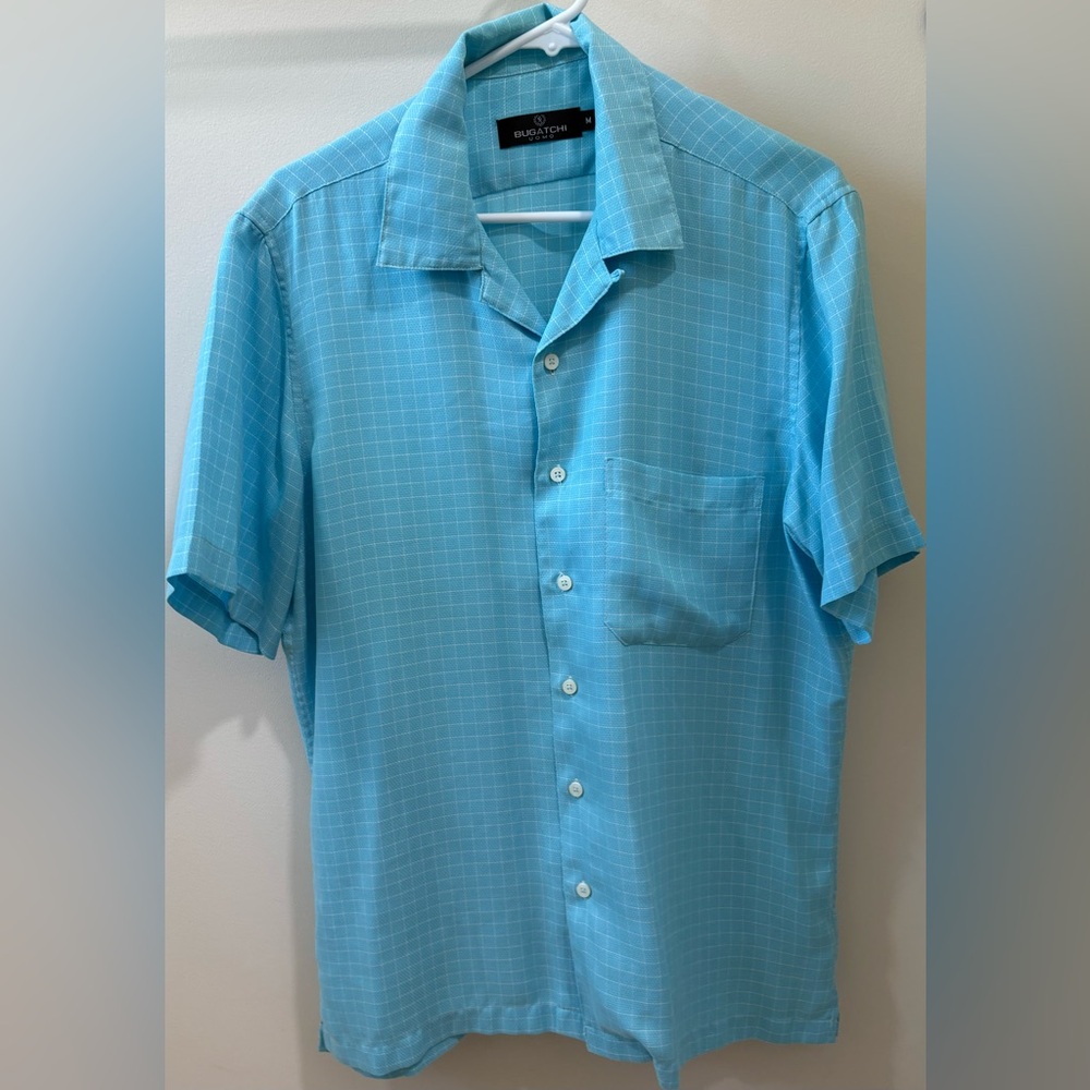 Bugatchi Blue Short Sleeve Shirt